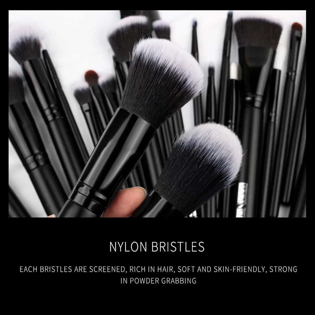 22 Pcs Wooden Handle Makeup Brush Powder Base Powder Paint Eye Shadow Blending Eyeliner Eyelash Eyebrow Brushes Set Makeup Tools