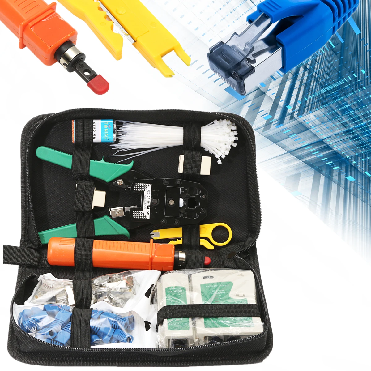 

S SKYEE Computer Network Tool Repair 149Pcs Set Network Ethernet RJ45 RJ11 Cat5 Cable Tester Phone LAN Crimper Kit New RJ11 RJ45