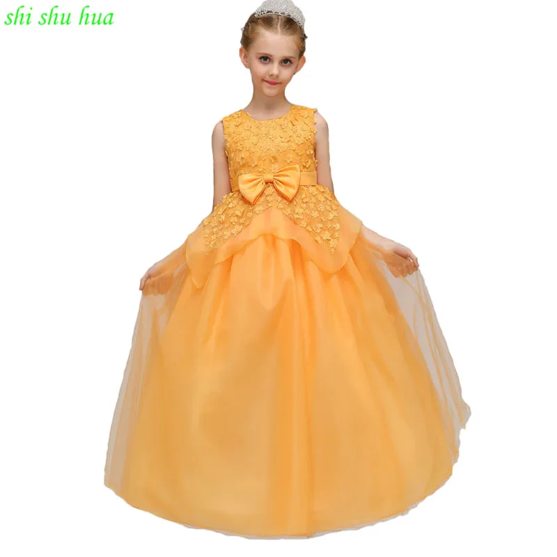 

baby girl clothes dress Summer wedding evening dresses Petal princess dress 7-13 year old baby vestido infantil roupa de beb