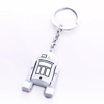 

12pcs/lot Star Wars Key Chain Robot R2-D2 Key Rings For Gift Chaveiro Car Keychain Jewelry Movie Key Holder Souvenir