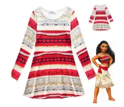 Moana Vaiana/Вечерние платья для маленьких девочек, костюм мультяшный халат с принтом для подростков, детское платье принцессы, сарафан