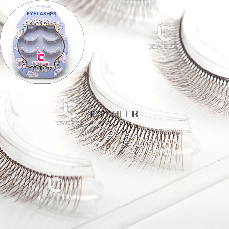 

ICYCHEER Fashion Makeup 3D False Eyelashes Brown Black Cosmetic Fake Eye Lashes 3Pair/Set