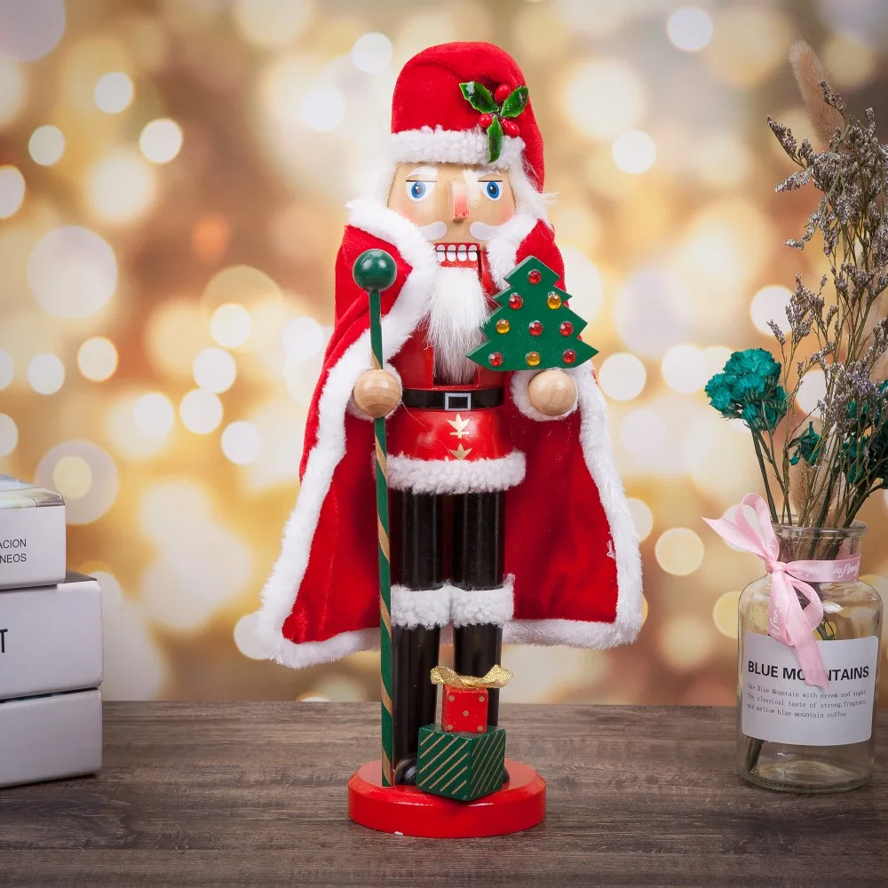 34 см красивый креативный деревянный Щелкунчик Рождество Санта Клаус Конфеты шеф-повар снеговик украшение дома орнамент деревянные поделки