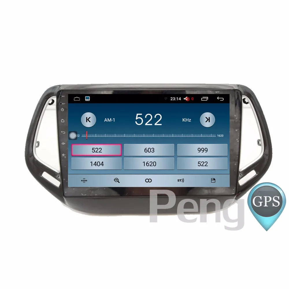 Best Android 6.0 System Radio 10.2 inch HD Screen Car GPS navigation DVD Player for JEEP Compass 2017 Piano Black 1080P Video Unit 2