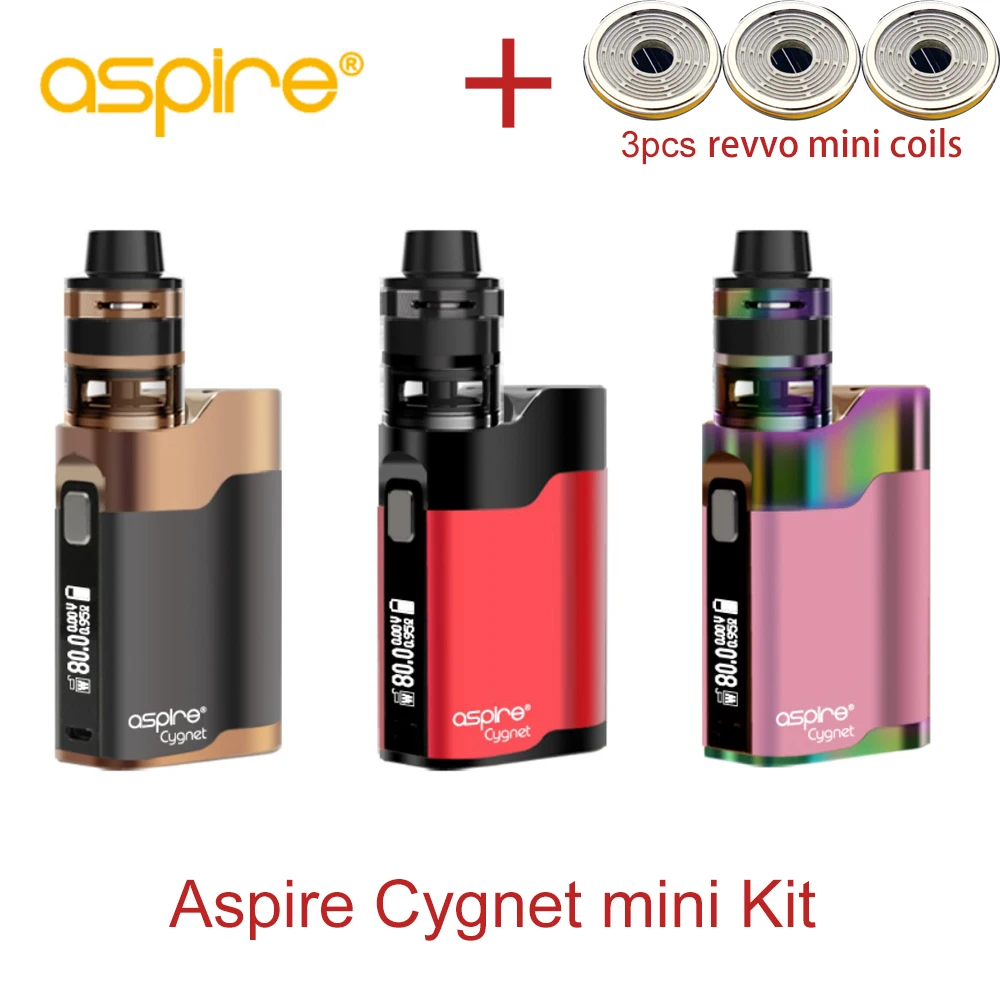 

Newest Aspire Cygnet mini kit 80W cygnet mod with 2ml Revvo mini tank fit innovative ARC revvo mini coil Aspire Vape kit