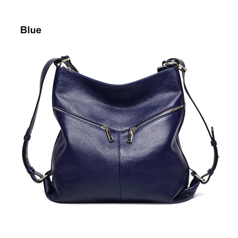 Размер 33*30*12 см, кожаная гарантия, Женская Повседневная сумка, женская сумка на плечо из натуральной кожи, Натуральная Воловья кожа, P022 - Цвет: Синий