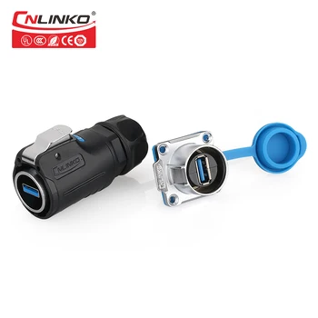 

CNLINKO M24 USB3.0 Connector Interface Fast Transmission IP65/IP67 Waterproof Connector with 0.5m Cable Industrial USB Connector
