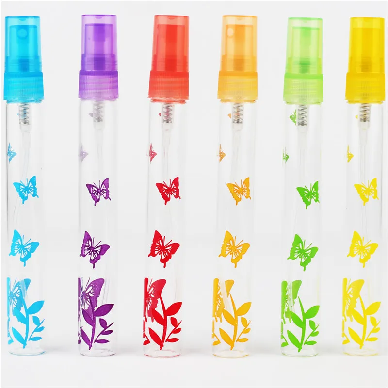 6pcs/lot 10ml Perfume Glass Bottle with Pump Spray Glass Vials Sample