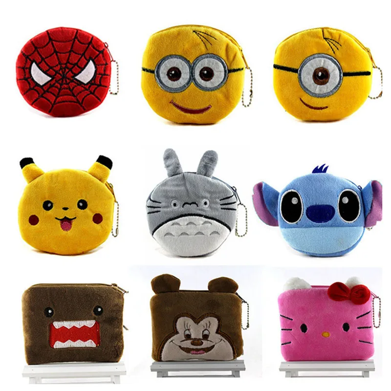 

24Styles Hot On Sale Kawaii Cartoon Spiderman/Unicorn Children Plush Coin Purse Zip Change Purse Wallet Kids Girl Women For Gift
