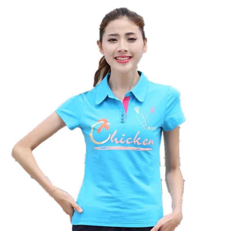 M-6XL женское поло быстросохнущие тонкие дышащие однотонные куриные принты женская футболка Поло женские летние топы брендовые Поло Camisa Polo YY920 - Цвет: blue