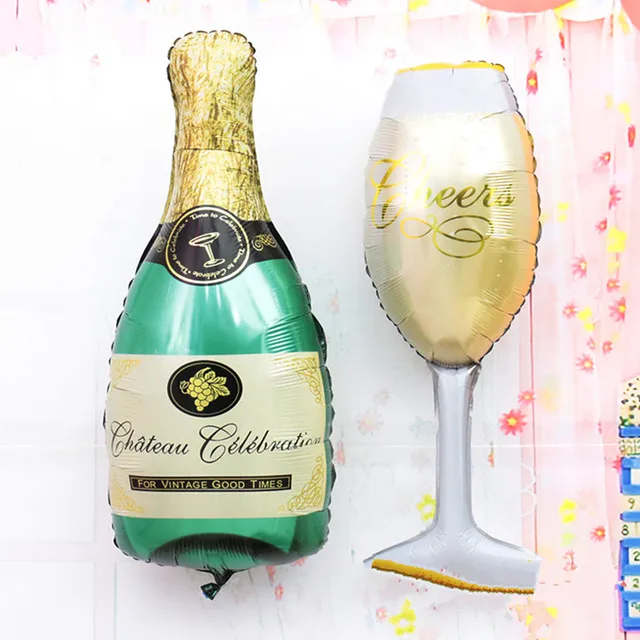 1set 50*100cm Large Champagne Wine Glass Foil Balloon Special Wedding