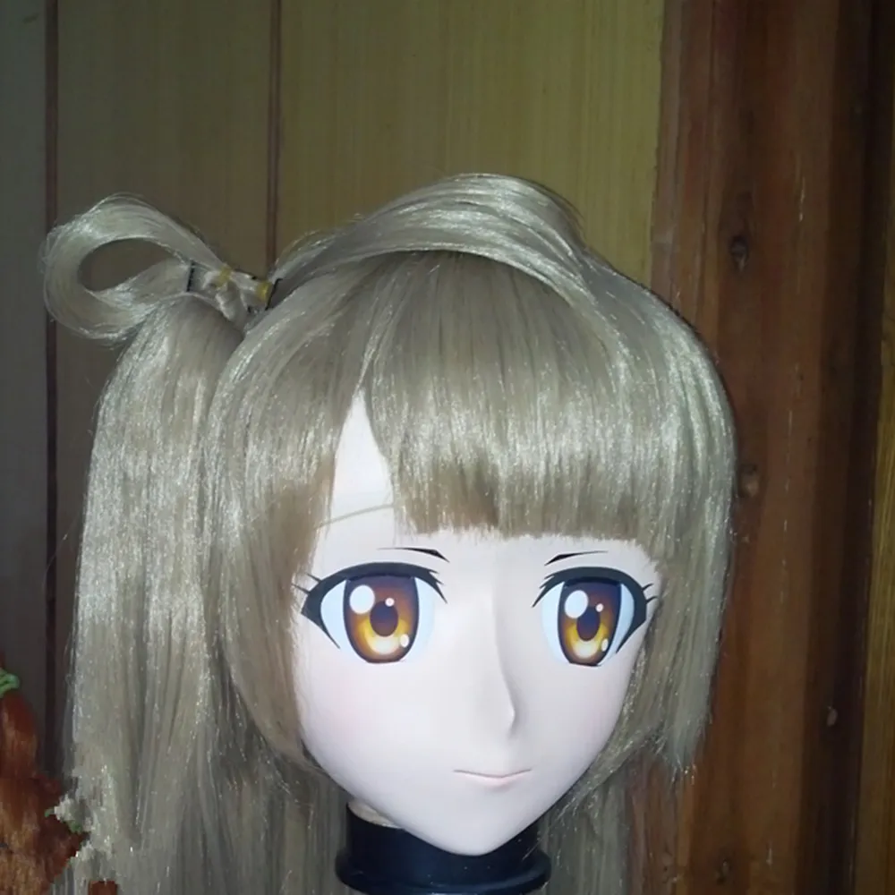 (C2-027)New Adult Anime KIG Cosplay Kigurum Masks Fetish Mask with Wig Crossdresser in Party Anime Japan Cartoon Character