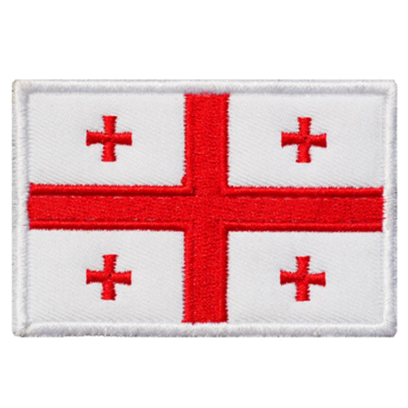 

1PCS Full Embroidery Georgia Flag Patch Backpack Bag Jacket Armband Badge Hook and Loop Sticker