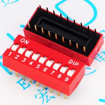 

Nine red dial the code switch DS - 09 - dial switch toggle switch pin pitch 2.54 MM