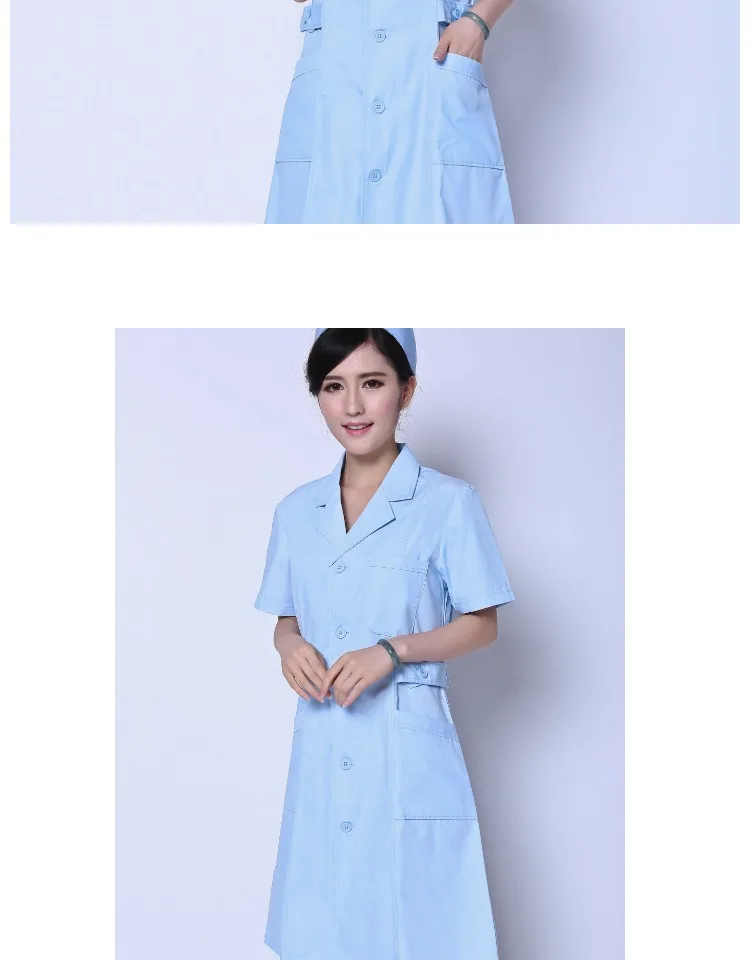 Новая стильная одежда для медсестер весенне-Летнее белое пальто с короткими рукавами одежда медсестер и косметолога Yuesao комбинезоны