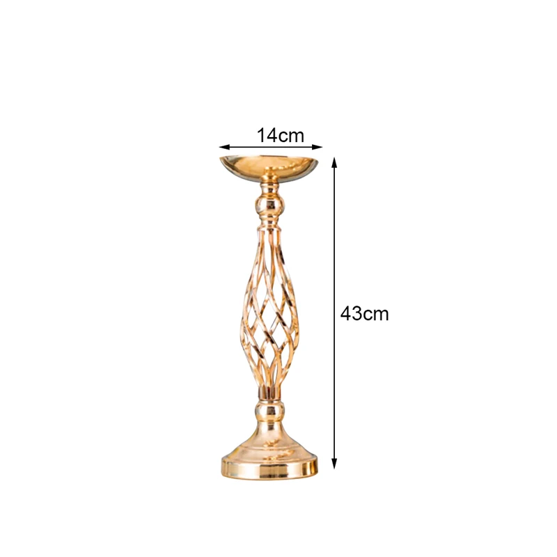 Цветы вазы подсвечники дорога свинцовый стол центральный Металл золото стенд подсвечник-столбик для свадьбы канделябры - Цвет: S