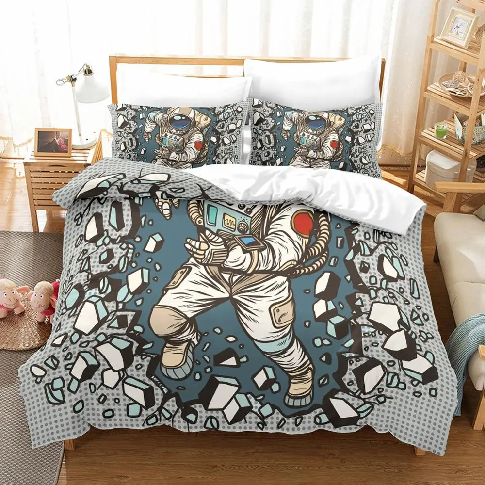 

3D Cosplay Astronaut bedding set Twin Queen King duvet cover set cotton polyester comforter bedding sets bedclothes bed linen