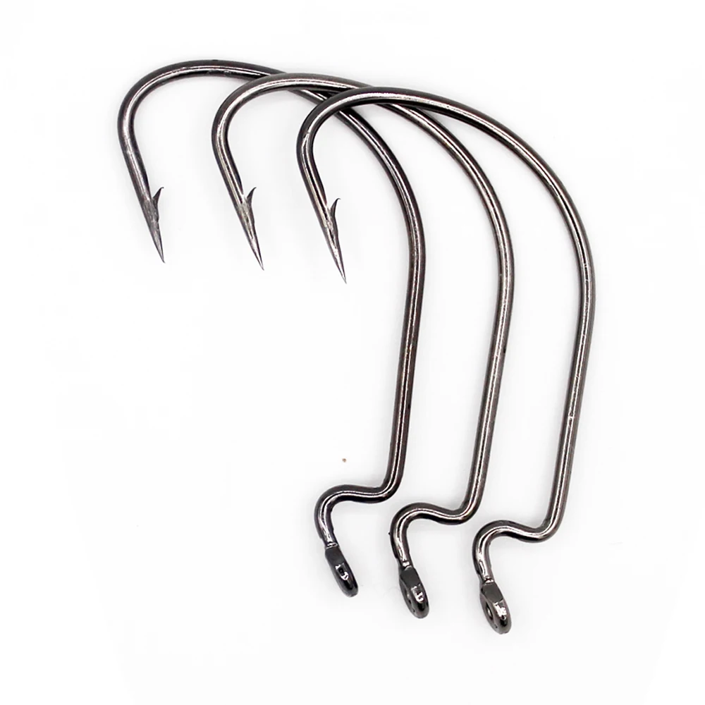 1 pack 5/0#-6# B-11 Offset Worm Hook Fishing Hook 9 Sizes Crank Worm Sharp Hook Fishhook Strength hook owner