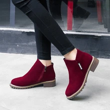 Botas de 2018 Mulheres Martin Botas de Camurça Outono Inverno Quente de Pelúcia Sapatos De Pele Mulher Feminina Botas Femininas Tornozelo Motocicleta Mulheres Botas Mujer