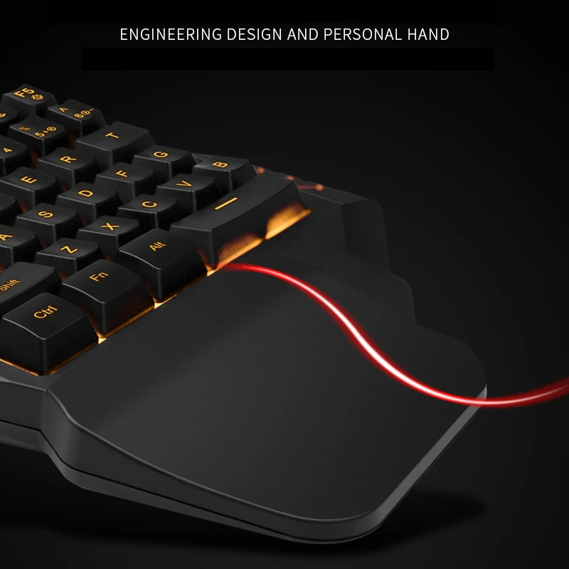 

Professional 7 Colors LED Backlight 35 Keys Single Hand Keyboard USB Wired Gaming Keyboard QJY99