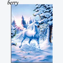 Square snow white horse square rhinestone Diamond Embroidery 3d Diy Diamond Painting Handicraft Inlay Mosaic cross stitch crafts