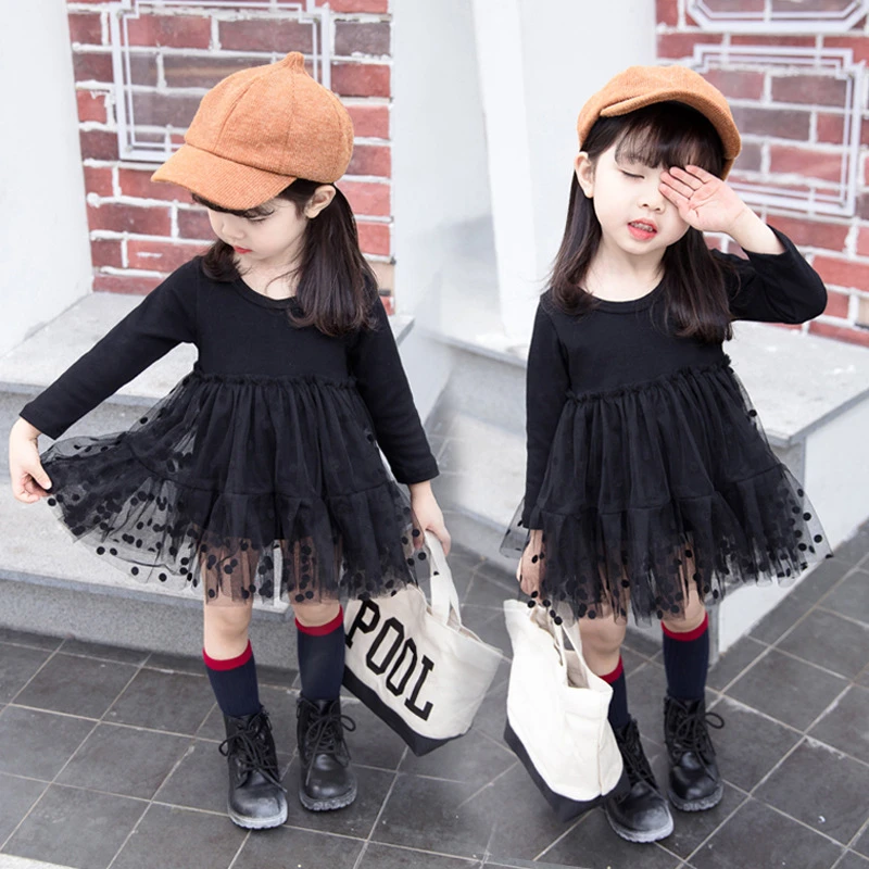 

Fashion Baby Girls Princess Wedding Party Dress Long Sleeve Lace Top Bottom Summer sweet princess Dress