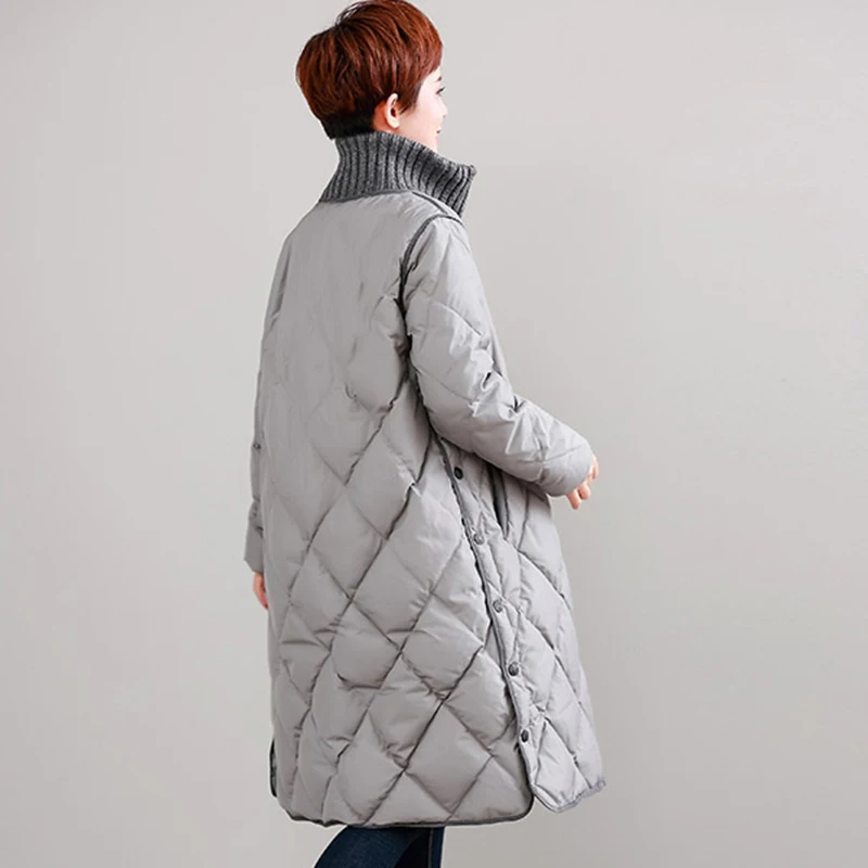 Casual La Beige jiao Lan Long Que Canard Veste Tang Hiver Femmes Vers Duvet gris noir Manteau Yp2128 Le Plus Femme De Outwears kong Bas Lâche 90 Taille Parkas CF6xqv
