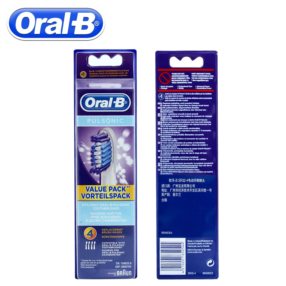 

4pc/Pack Oral B Replaceable Electric Toothbrush Heads SR32-4 Deep Dlean Tooth Brush Heads Fits For Pulsonic Electric Toothbrush