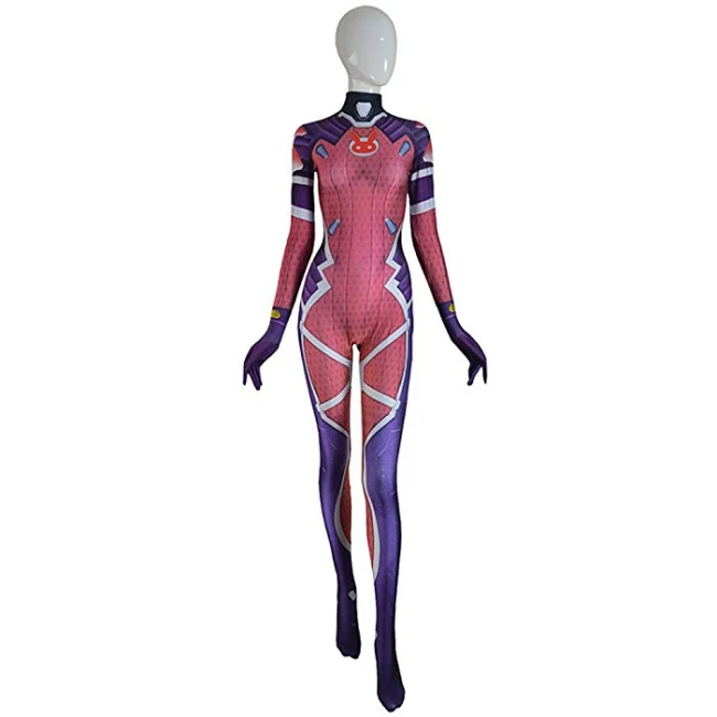 D.VA Costume 3D Print dva White Rabbit SKIN Zentai Bodysuit Female Women Girls Custom Halloween Cosplay D.va Catsuit Lycra Suit (2)