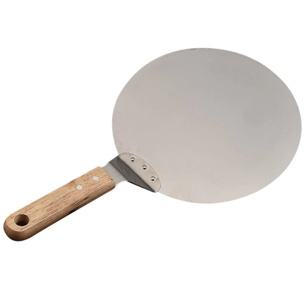 10-inch Stainless Steel Round Pizza Peel Baking Shovel Paddle, Cake Lifter Transfer Tray for Pizza, Bread,Pie Pizza Paddle =