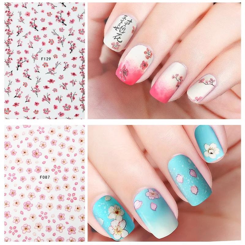 Flower Decals Nail Sticker Blooming Flower Nail Art Decals Nail Art