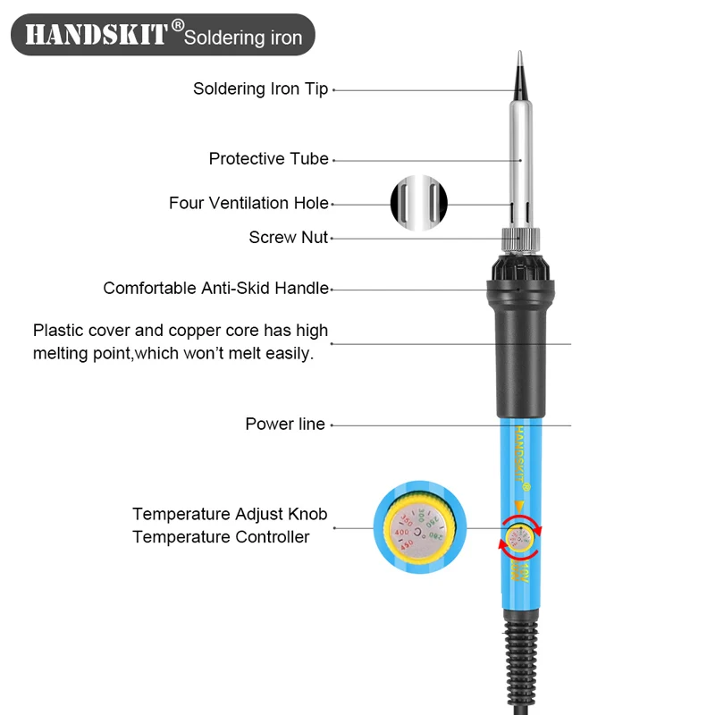 Handskit 220V 110V 60W паяльник пистолет с подставкой для пайки наконечники сварочный инструмент