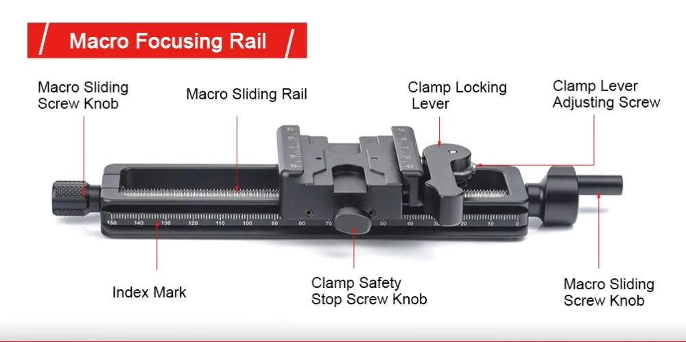 SUNWAYFOTO MFR-150 макро фокусировочная направляющая/MRF-150S макро фокусировочная направляющая с винтовым зажимом-зажим для ручек 4-полосная слайдер