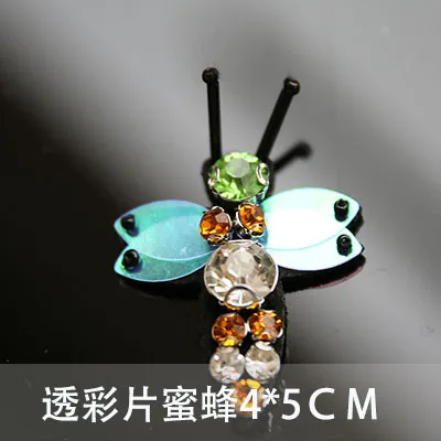 3D ручной работы нашивки со стразами и бисером для одежды животное пчела Стрекоза Одежда патч пришить вышивка parches bordados para - Цвет: colorful transparent