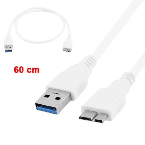

PROMOTION! 0.6M White SuperSpeed USB 3.0 Type A Male to Micro B Male Adapter Cable Cord