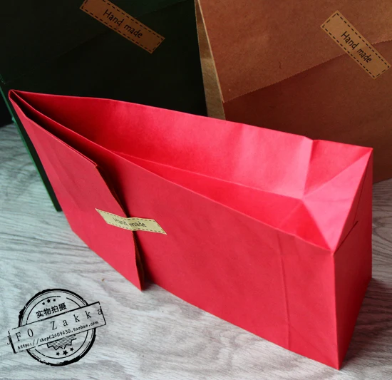 320x180x75mm 20pcs lot red kraft paper bags recyclable gift jewelry