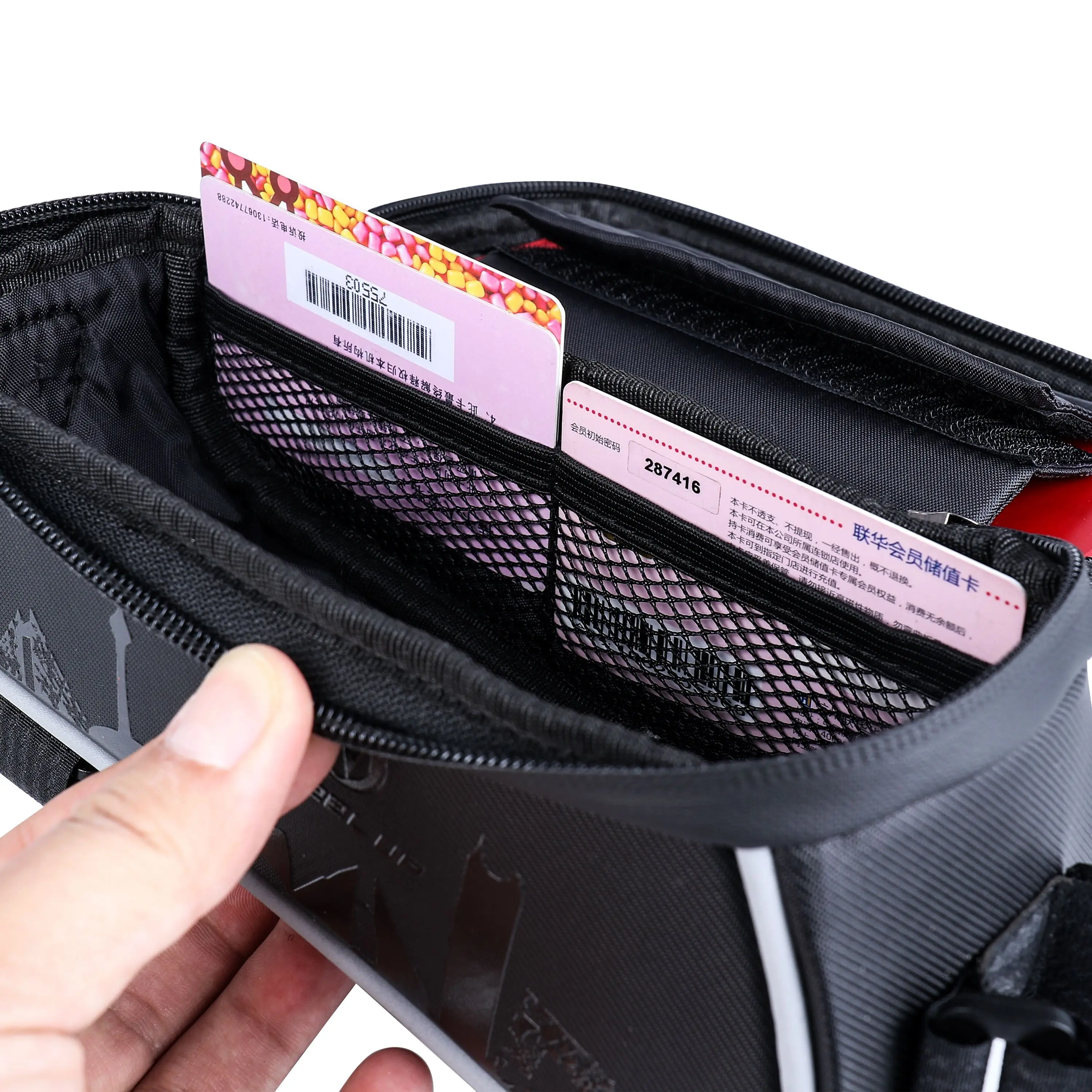 Waterproof MTB Cycling Frame Front Bag Bicycle Phone Holder Storage Bags Double Zip Bicycle Frame Bag