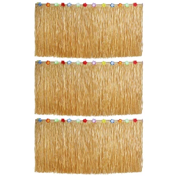 

BESTOYARD 3 Pcs 276x75CM Hawaiian Party Table Skirt Plastic Desk Skirt For Luau Party Decoration