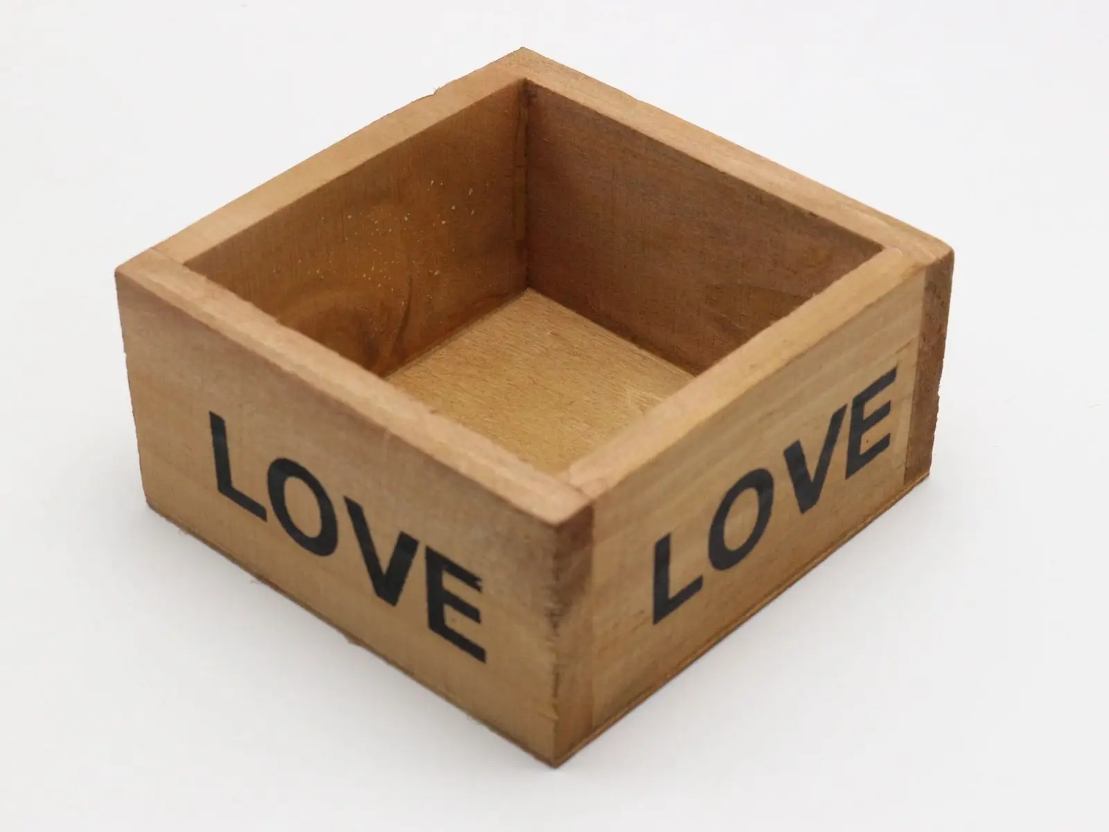 

New Succulent Miniature Planter Flower Pot Square Trough Wood Tray Box 10X10cm