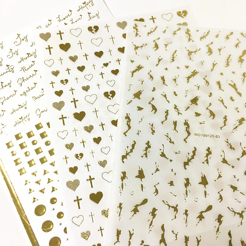 

Newest MG180321-01J Japanese hot stamping 3d nail art sticker nail decal stamping export japan designs rhinestones decorations