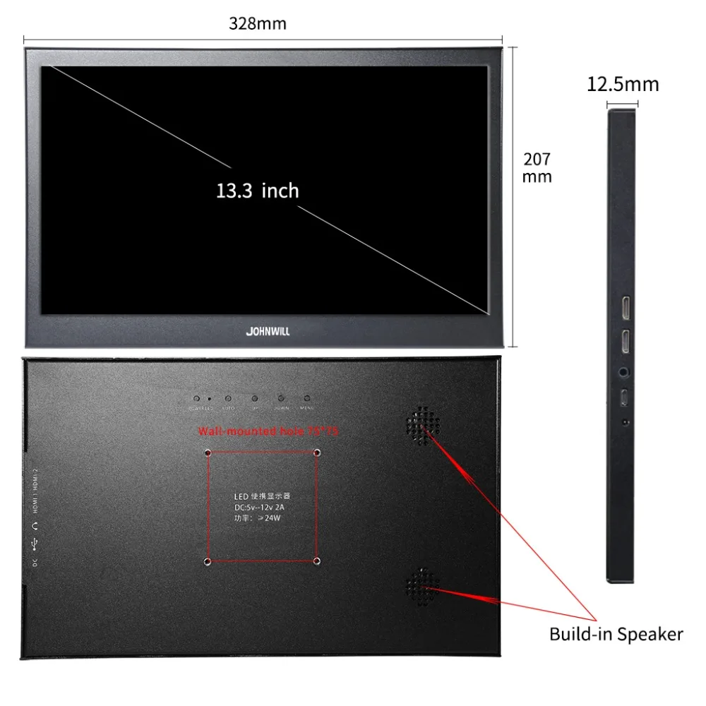 13," портативный компьютерный монитор PC 2560x1440 HDMI PS3 PS4 Xbox360 ЖК-светодиодный дисплей для мини ТВ Raspberry Pi 3 B 2B