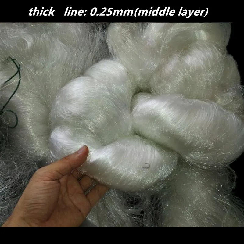 quality H15*L150M 3 layer 7cm mesh sink net gill net fish trap sticky fishing net  pesca outdoor Reservoir fishing network  