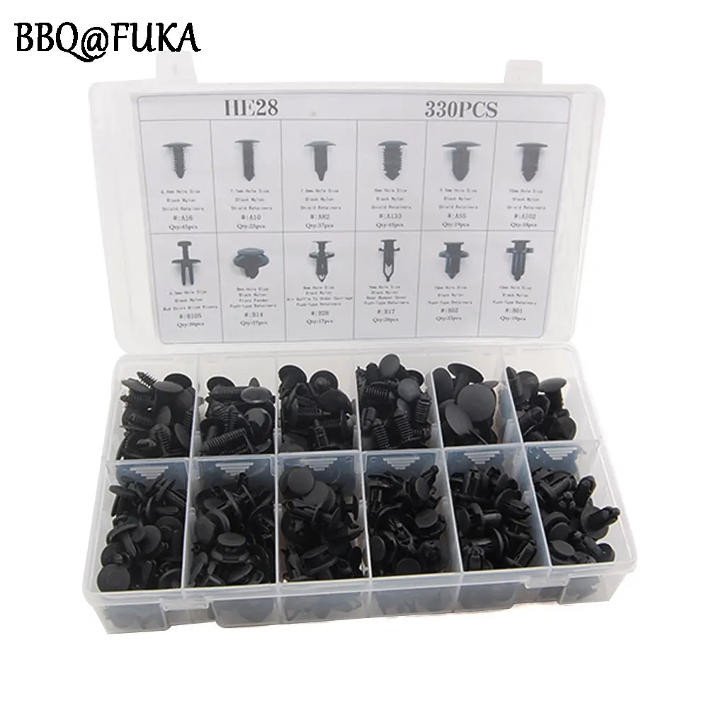 330pcs Car Push Retainer Pin Rivet Trim Clip Panel Mouldings Clips Assortment Accessories Kit For VW Ford Kia Mazda Toyota Volvo |