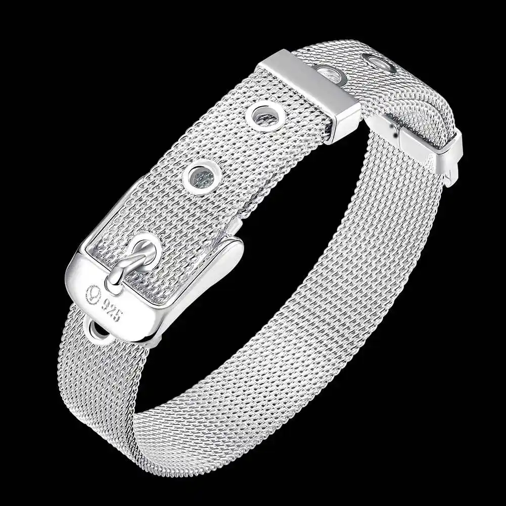 Christmas Gift 2017 New Silver Plated Fashion Jewelry Watch Chain Christmas Gift 2017 New Silver Plated Fashion Jewelry Watch Chain 10mm Mesh Bracelets Bangle Whole In Link From