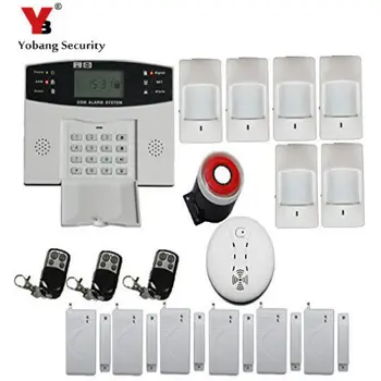 

YobangSecurity Russian Spanish French Voice Prmpot LCD Keyboard Home Security Kit Alarm GSM Wireless Metal Remote Control