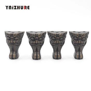 

4pcs Antique Brass Jewelry Chest Wood Box Cabinet Decorative Feet Leg Corner Brackets Protector For Furniture Hardware