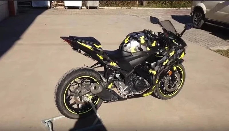 Black Grey Camouflage Vinyl Wrap-7