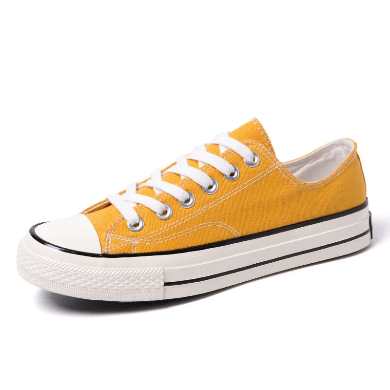 

2018 Women Canvas Shoes Fashion Solid Color Women Vulcanized Shoes Lace-up Casual Couple Shoes Woman Sneakers