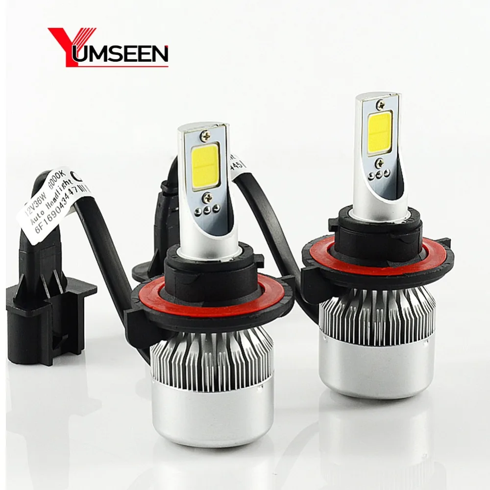 YUMSEEN H13 9008 C6 HI/LO Beams 36W 12V/24V Universal LED Headlight Kit