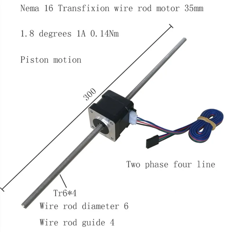 NEMA 14 неакционный шаговый двигатель линейного типа непленительный шаговый двигатель NEMA 14 с разной длиной Tr6* 4 свинцовый винт